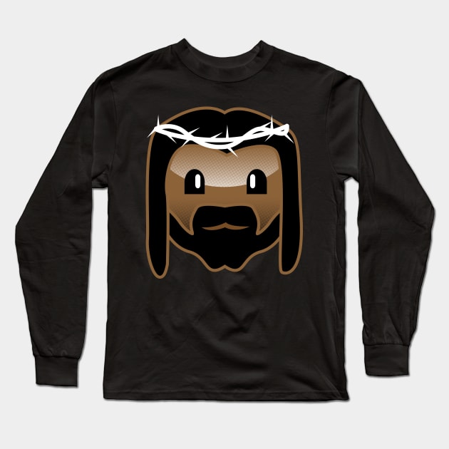 Black Jesus Emoji Christian Christmas T Shirts Long Sleeve T-Shirt by jaybeebrands